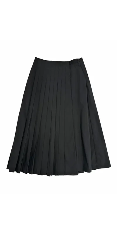 Pleated Wrap Skirt Black sold by Maison Rogue