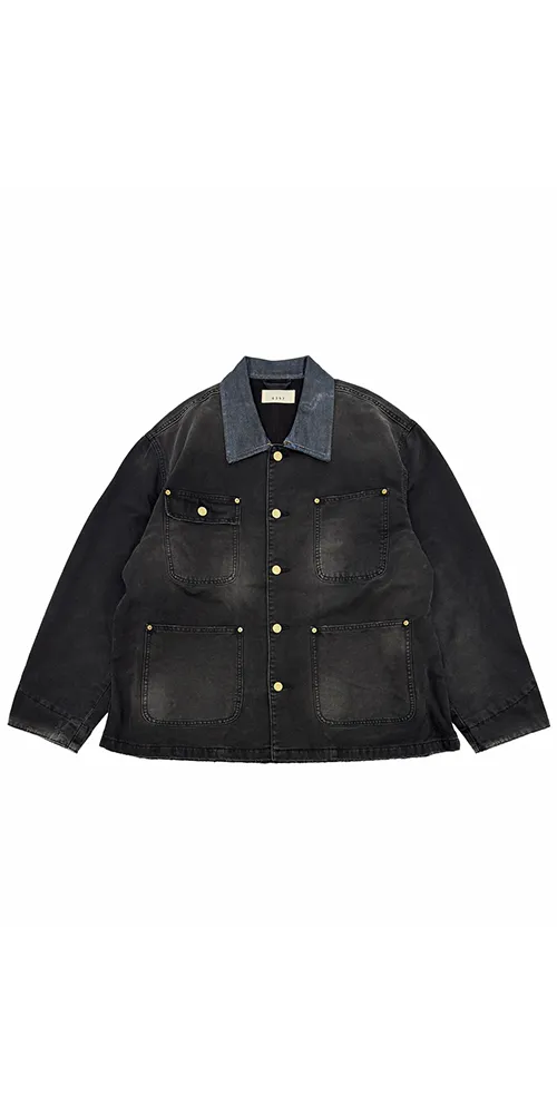 Chore Coat Washed Black sold by Maison Rogue product image thumbnail 3