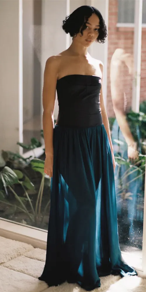 Giselle Chiffon and Jersey Maxi Dress sold by Maison Rogue product image thumbnail 2