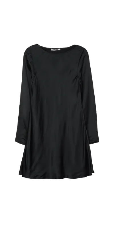 Patrice Black Satin Mini Dress sold by Maison Rogue