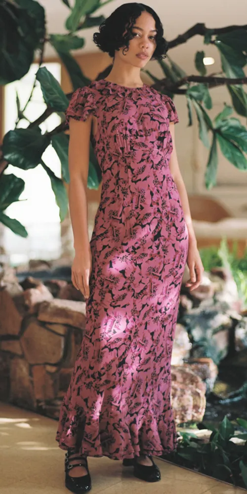 Lili Satin Maxi Dress Petunia sold by Maison Rogue product image thumbnail 2