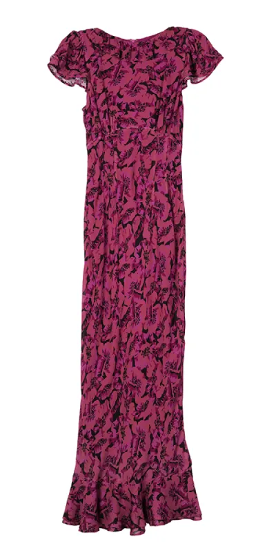 Lili Satin Maxi Dress Petunia sold by Maison Rogue