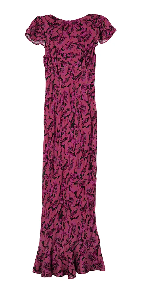 Lili Satin Maxi Dress Petunia sold by Maison Rogue