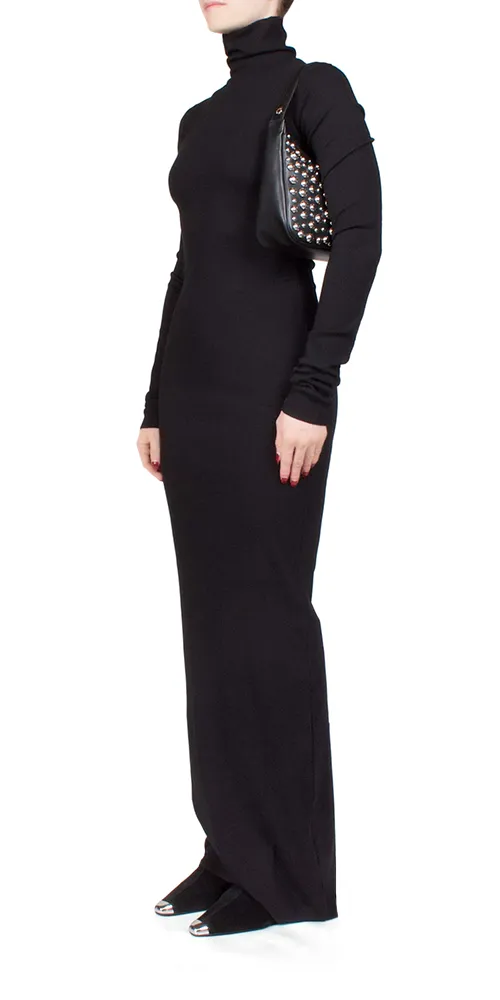 Long Sleeve Turtleneck Maxi Dress Black sold by Maison Rogue product image thumbnail 2
