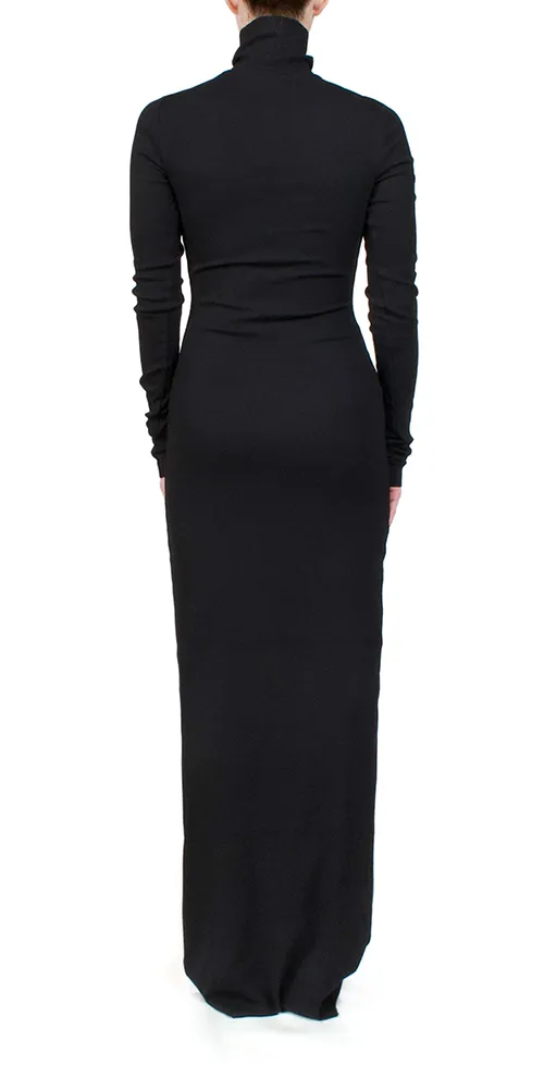 Long Sleeve Turtleneck Maxi Dress Black sold by Maison Rogue product image thumbnail 3