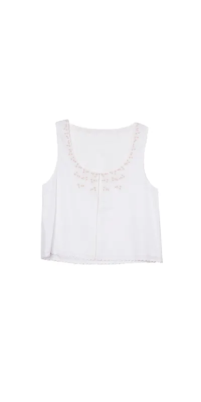 Francie Embroidered Top White made by Ciao Lucia