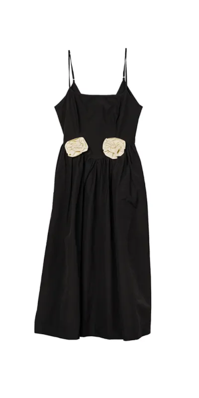 Neroni Dress Black Rosette sold by Maison Rogue