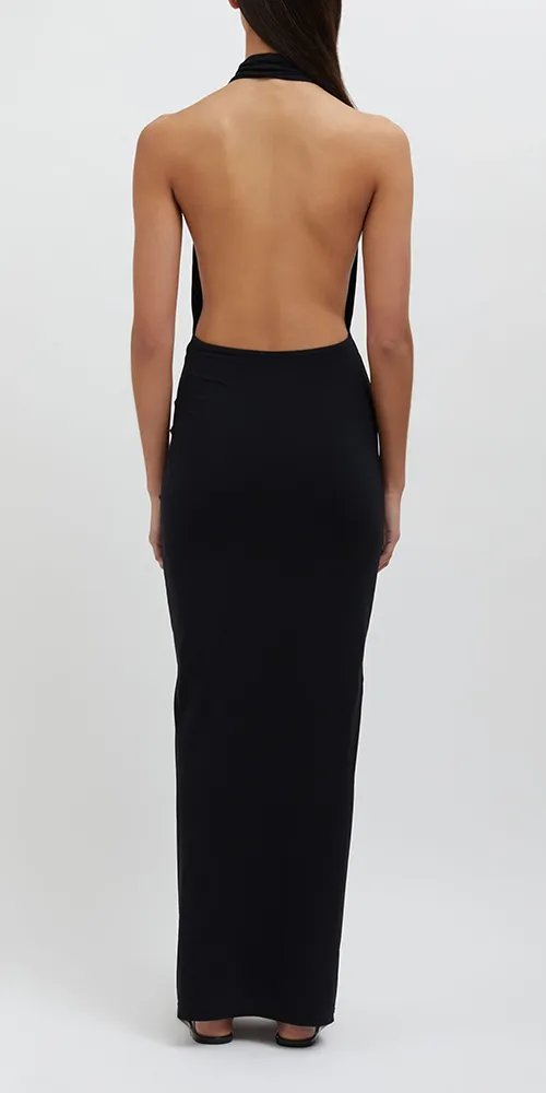 Pierced Orbit Halter Split Front Dress sold by Maison Rogue product image thumbnail 3