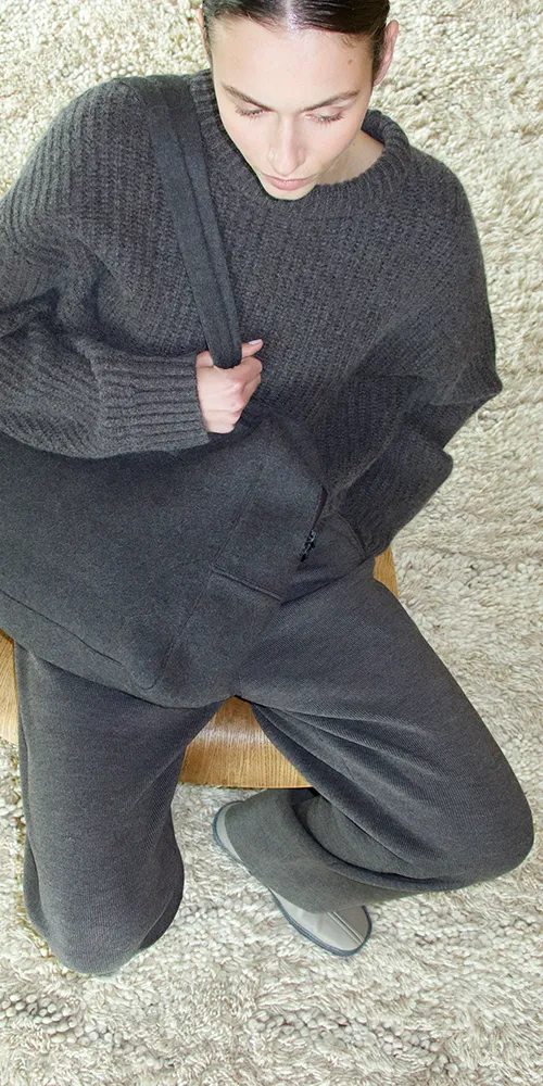 Knit Cargo Pants Charcoal sold by Maison Rogue product image thumbnail 2