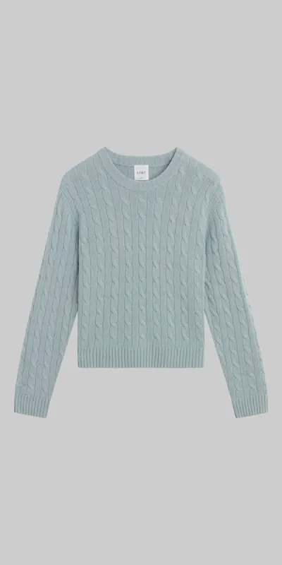 Zoe Cable Crew Seafoam sold by Maison Rogue