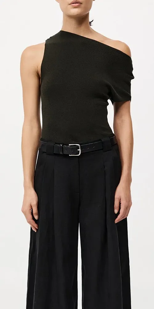 Asymmetric Knit Top Basil sold by Maison Rogue product image thumbnail 2