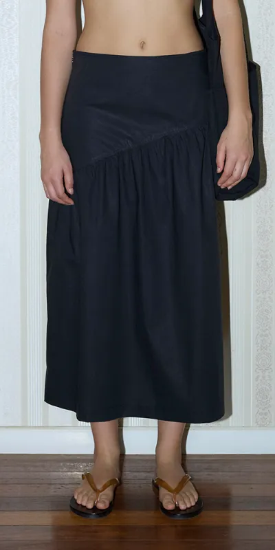 Angle Skirt Black sold by Maison Rogue