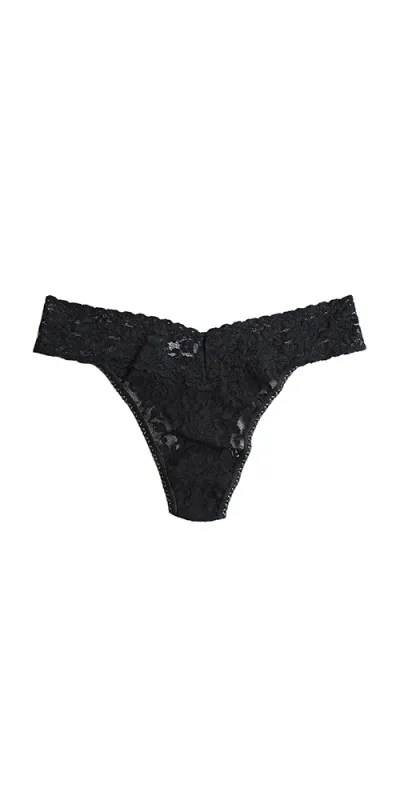 Signature Lace® Original Rise Thong Black sold by Maison Rogue
