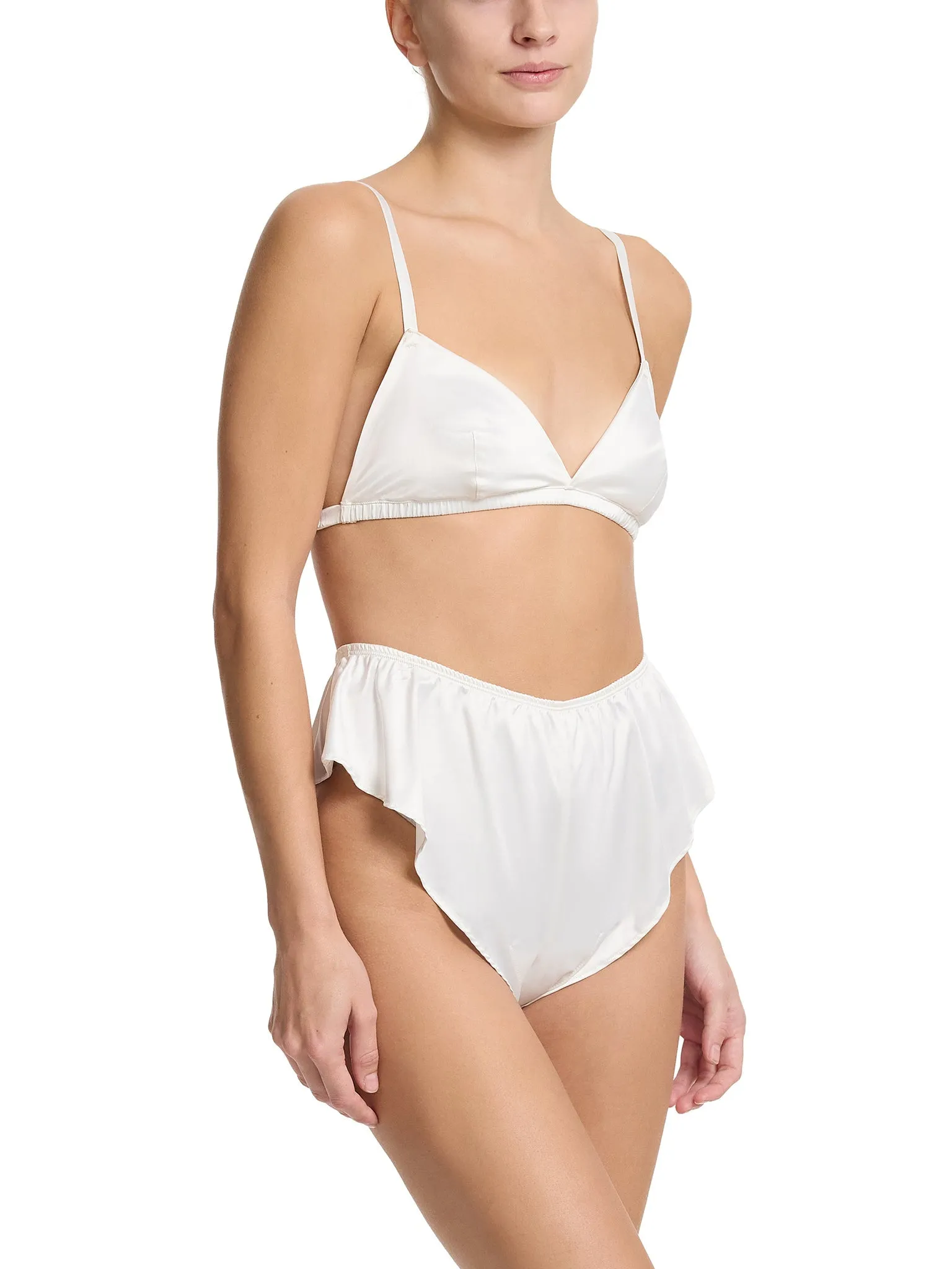 Satin Sleep Flutter Tanga Light Ivory sold by Maison Rogue product image thumbnail 4