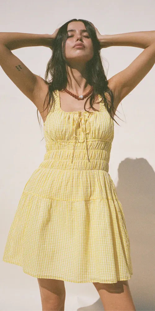 Gianluca Dress Sun Gingham sold by Maison Rogue product image thumbnail 3