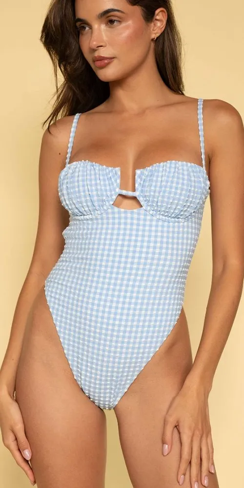 Peri Micro Gingham Petal One-Piece sold by Maison Rogue product image thumbnail 2