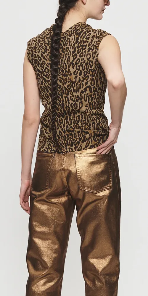 Double-V Vest Leopard sold by Maison Rogue product image thumbnail 4