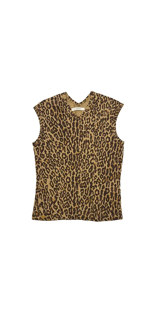 Double-V Vest Leopard sold by Maison Rogue