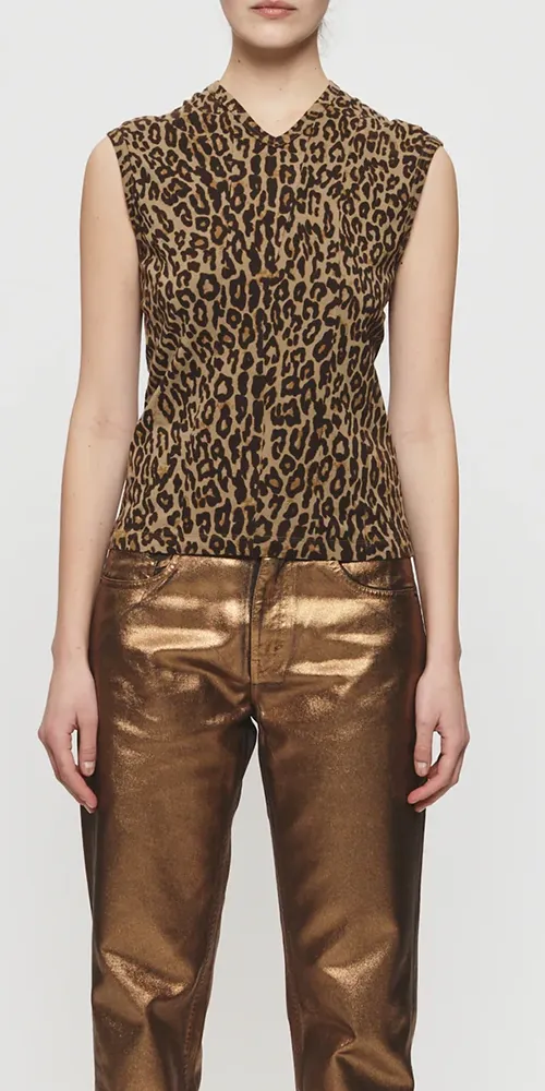 Double-V Vest Leopard sold by Maison Rogue product image thumbnail 2