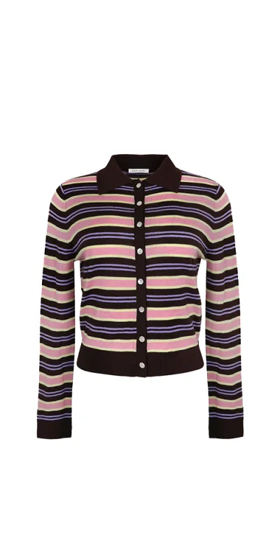Summers Cardigan Brown Stripe sold by Maison Rogue
