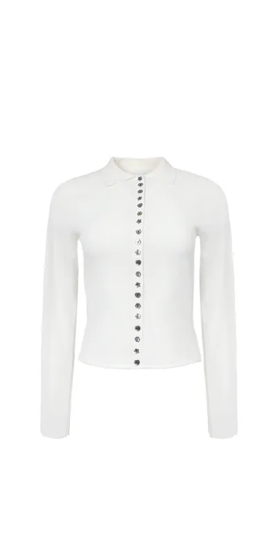 Fiction Cardigan White made by Sandy Liang