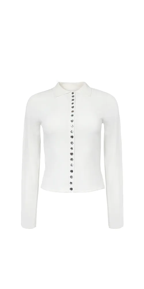 Fiction Cardigan White sold by Maison Rogue