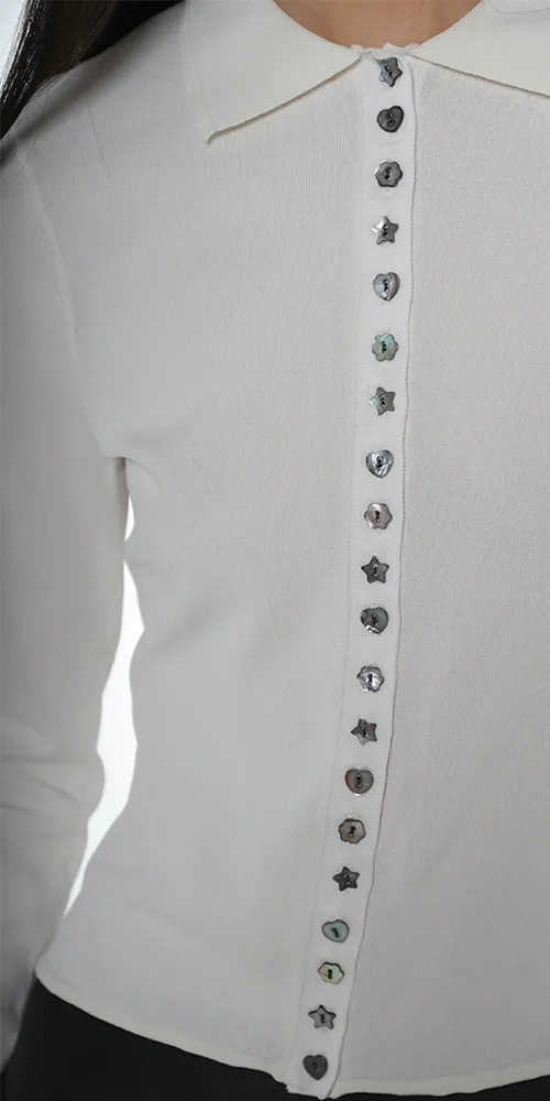 Fiction Cardigan White sold by Maison Rogue product image thumbnail 3