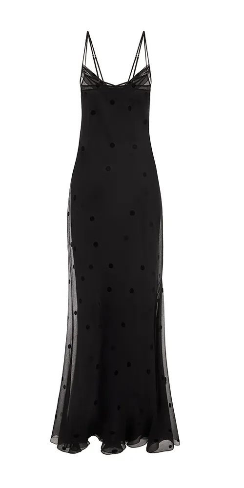 Coletta Sheer Polka Dot Maxi Dress sold by Maison Rogue product image thumbnail 2