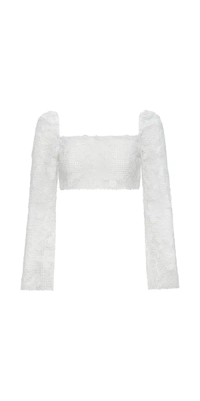 Long Sleeve Lace Crop Top Margarita Floral sold by Maison Rogue