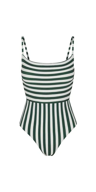 Square Neck Open Back One-Piece Mixed Stripes sold by Maison Rogue