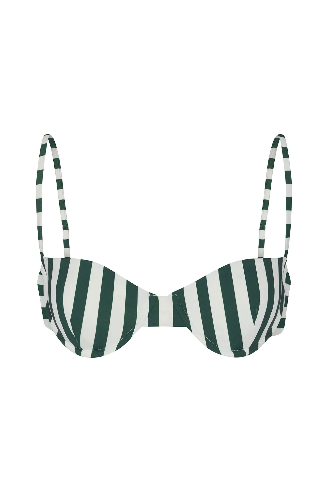 Balconette Underwire Bikini Top Green Stripes sold by Maison Rogue product image thumbnail 3