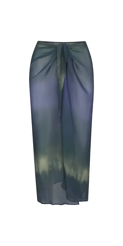 Wrap Midi Skirt Sheer Ombre Chiffon sold by Maison Rogue