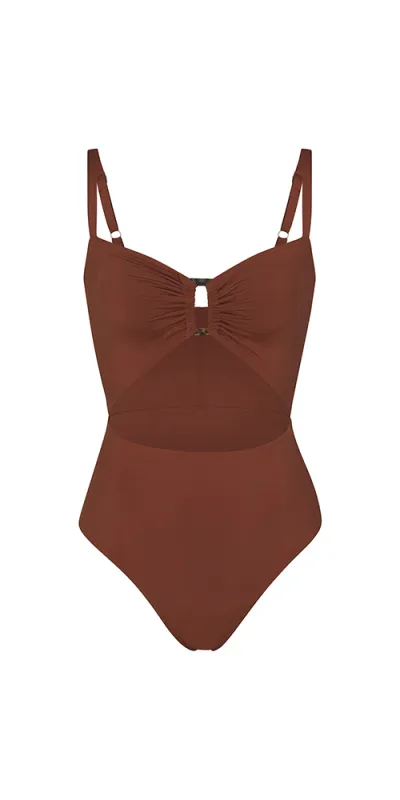 Tortoise Cutout One-Piece sold by Maison Rogue