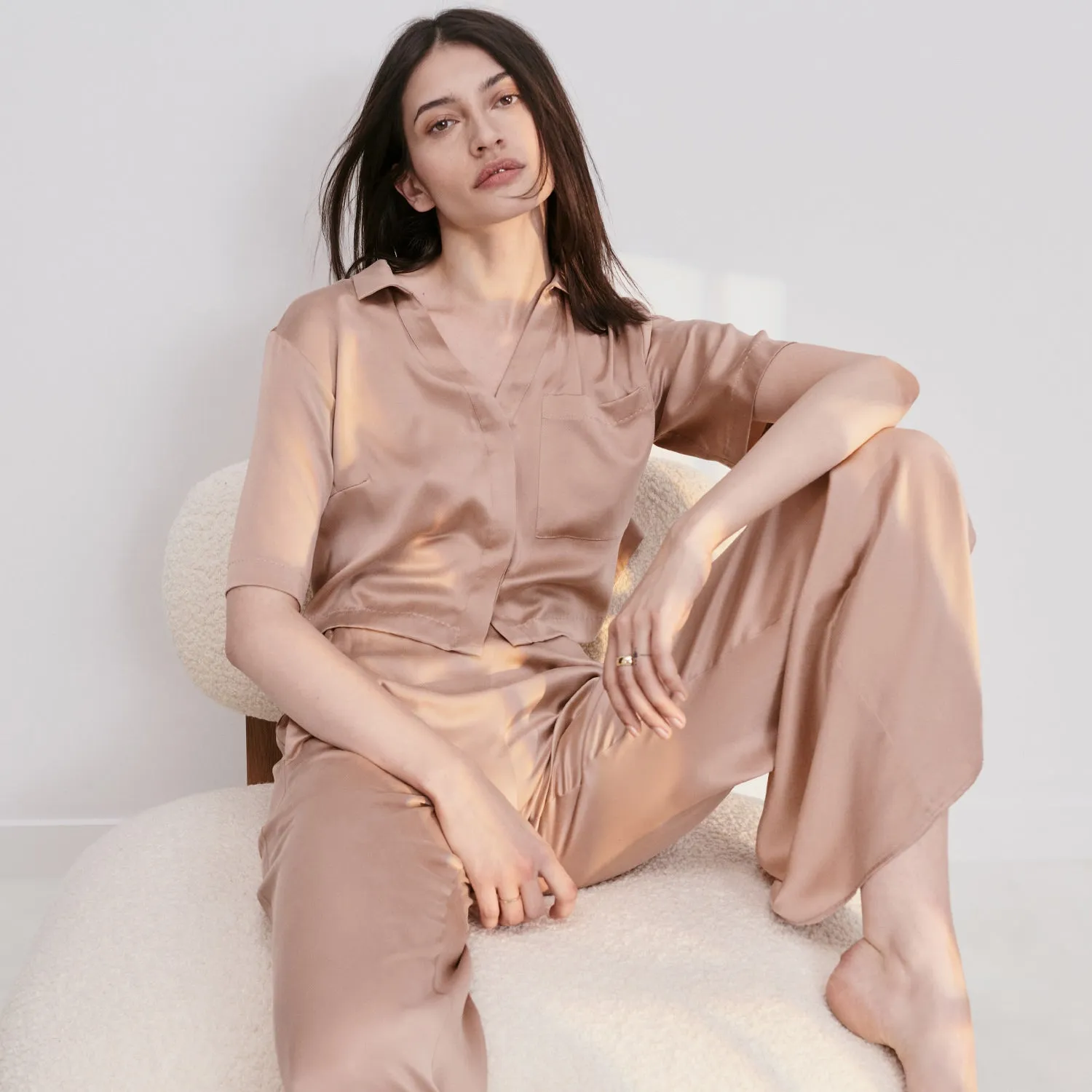 Washable Silk High Rise Pant Set sold by Maison Rogue product image thumbnail 4