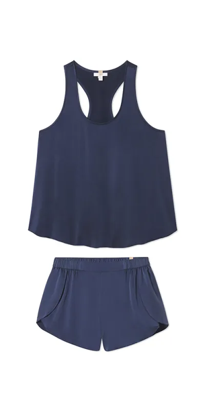 Washable Silk Tulip Back Set Deep Blue sold by Maison Rogue