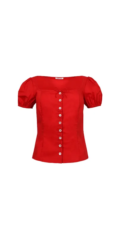 Walnut Top Red made by Sandy Liang