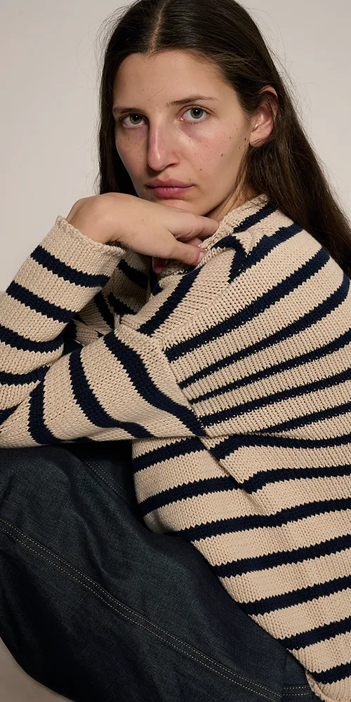 Lamis Stripe Cotton Sweater sold by Maison Rogue product image thumbnail 2