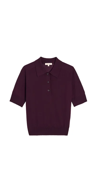 Jarvis Superfine Merino Wool Polo Top made by DEMYLEE