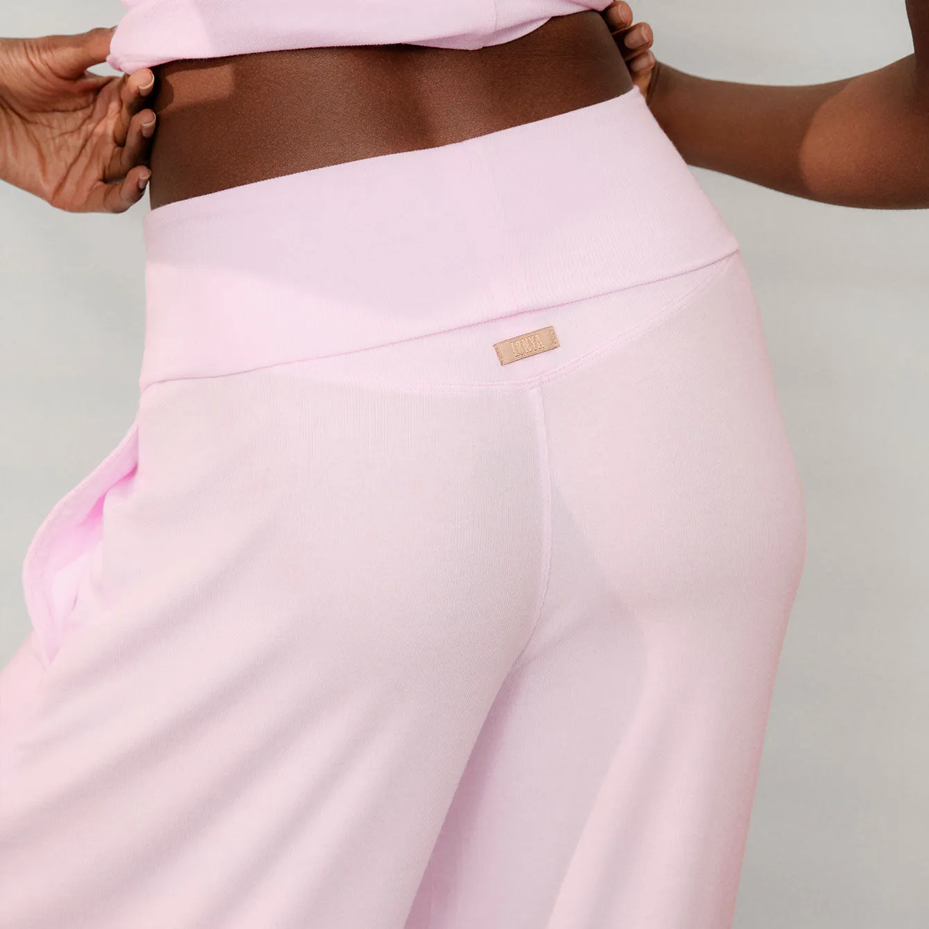 Soft Modal Rib Foldover Pant Melody Pink sold by Maison Rogue product image thumbnail 4