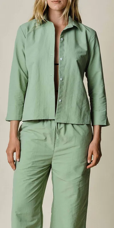 Button Up Shirt Sage sold by Maison Rogue