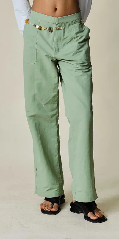 Anywhere Pant Sage sold by Maison Rogue