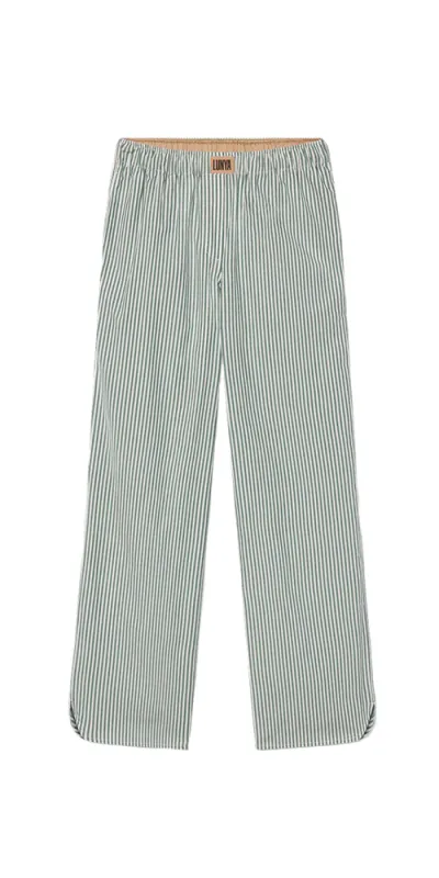 Airy Cotton Straight Leg Pant Overstory Stripe sold by Maison Rogue