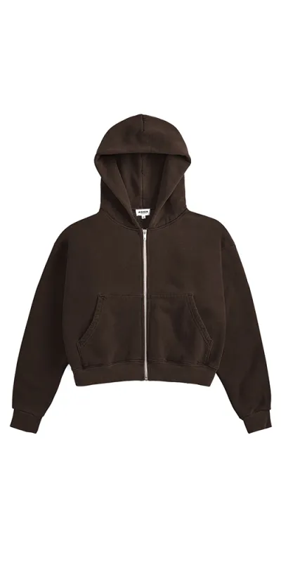 Rosie Cropped Zip-Up Hoodie sold by Maison Rogue