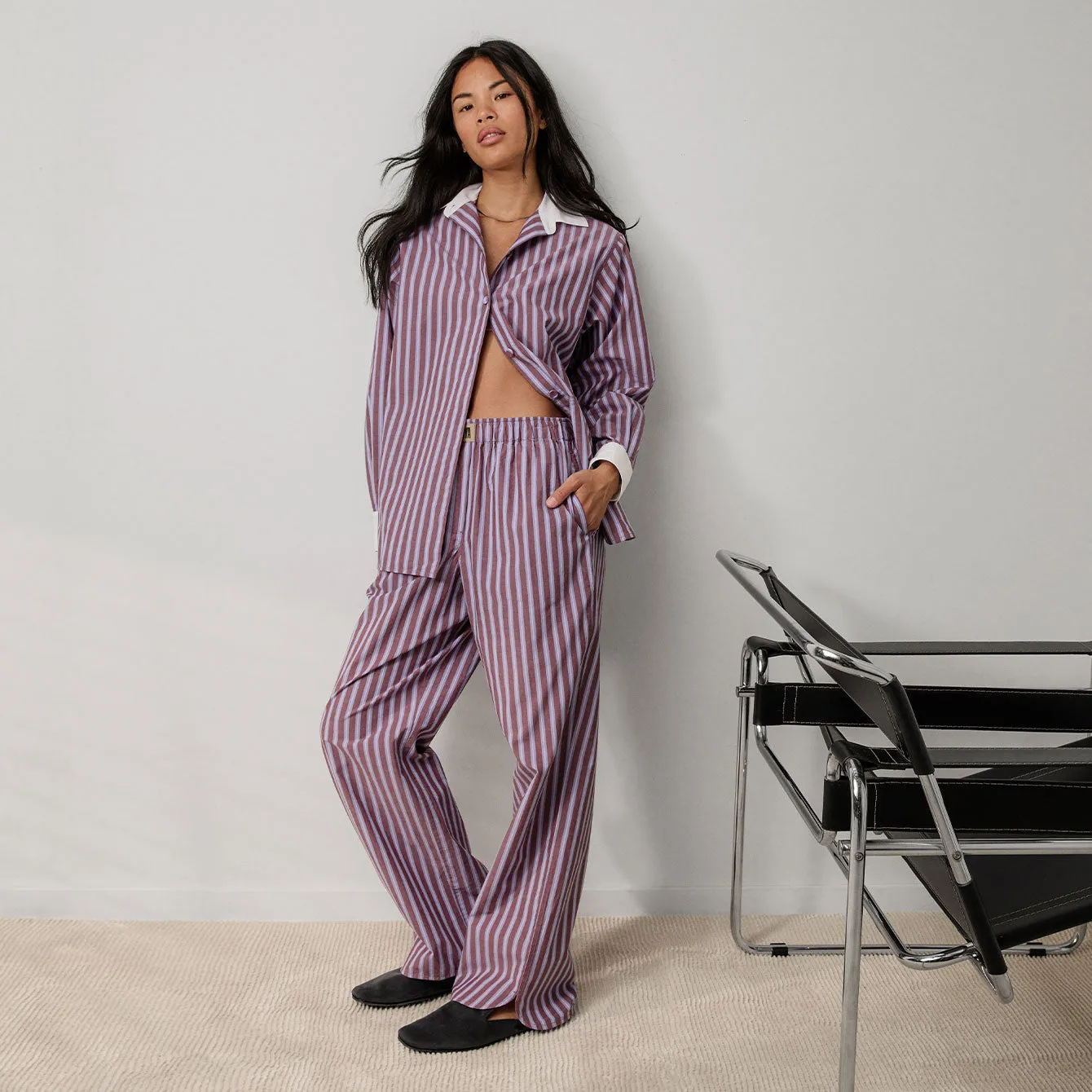 Airy Cotton Straight Leg Pant Odyssey Stripe sold by Maison Rogue product image thumbnail 3