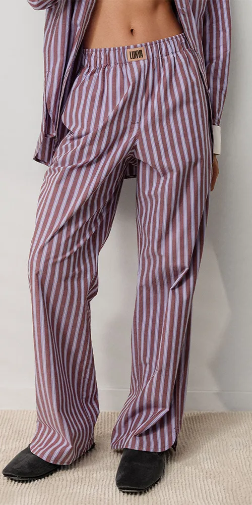 Airy Cotton Straight Leg Pant Odyssey Stripe sold by Maison Rogue