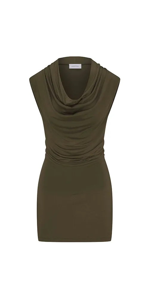 Cowl Neck Mini Dress sold by Maison Rogue