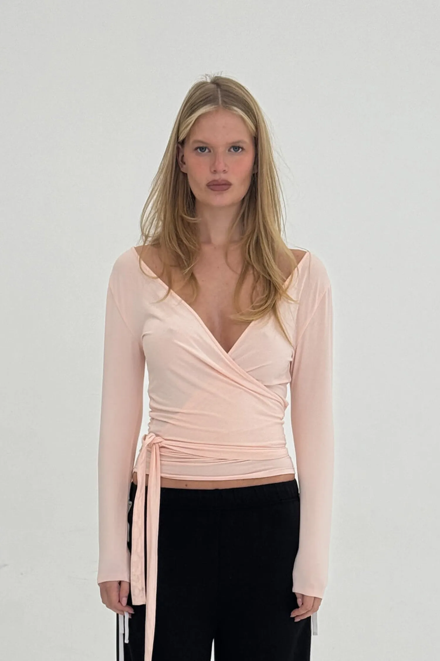 Ballerina Wrap Top Powder Pink sold by Maison Rogue product image thumbnail 3