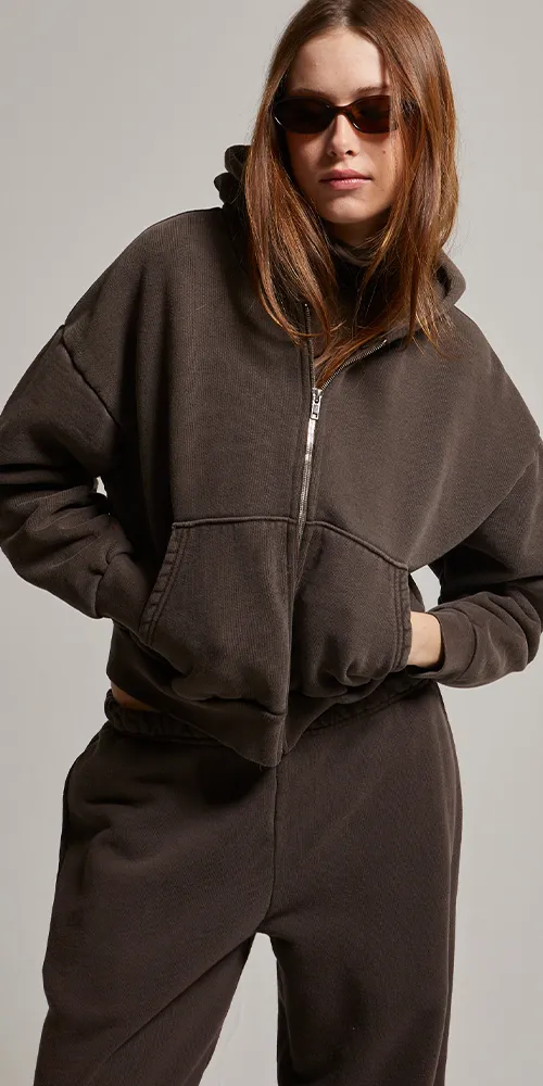 Rosie Cropped Zip-Up Hoodie sold by Maison Rogue product image thumbnail 3