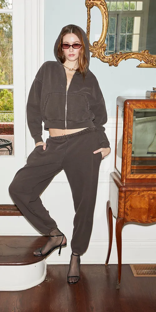 Rosie Cropped Zip-Up Hoodie sold by Maison Rogue product image thumbnail 2