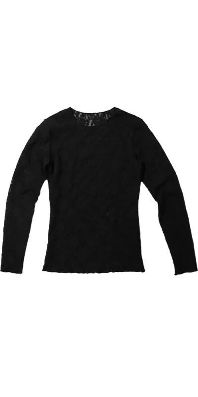 Signature Lace® Long Sleeve Top Black made by Hanky Panky